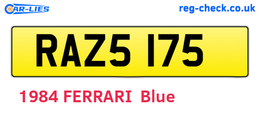 RAZ5175 are the vehicle registration plates.