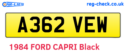 A362VEW are the vehicle registration plates.
