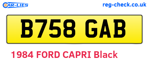 B758GAB are the vehicle registration plates.