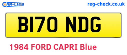 B170NDG are the vehicle registration plates.
