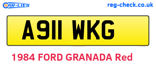 A911WKG are the vehicle registration plates.
