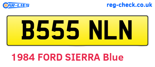B555NLN are the vehicle registration plates.