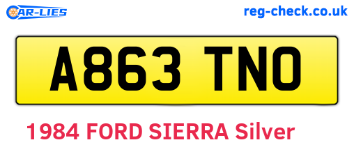 A863TNO are the vehicle registration plates.