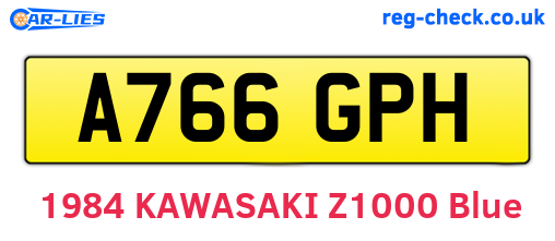 A766GPH are the vehicle registration plates.