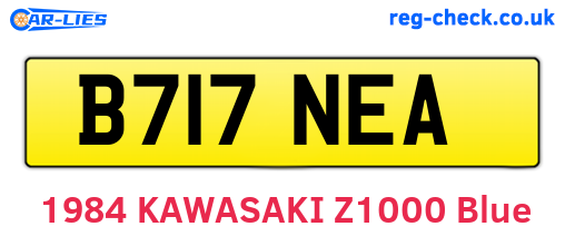 B717NEA are the vehicle registration plates.