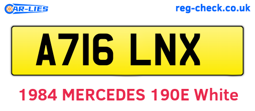 A716LNX are the vehicle registration plates.