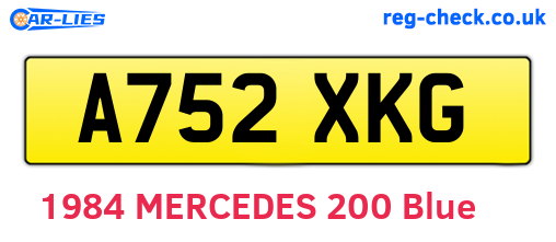 A752XKG are the vehicle registration plates.