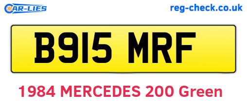 B915MRF are the vehicle registration plates.