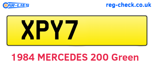 XPY7 are the vehicle registration plates.