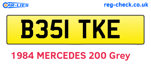 B351TKE are the vehicle registration plates.