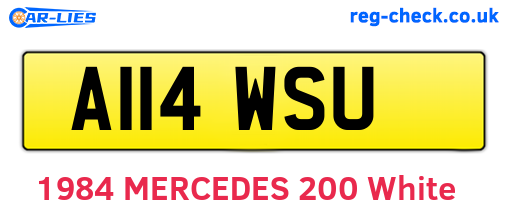 A114WSU are the vehicle registration plates.