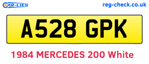 A528GPK are the vehicle registration plates.