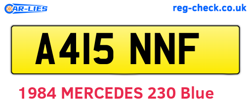 A415NNF are the vehicle registration plates.