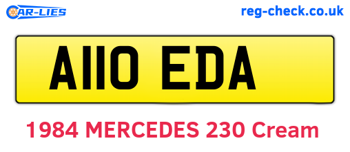 A110EDA are the vehicle registration plates.