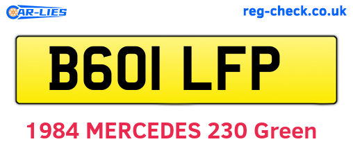 B601LFP are the vehicle registration plates.