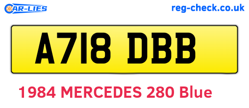 A718DBB are the vehicle registration plates.