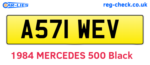 A571WEV are the vehicle registration plates.