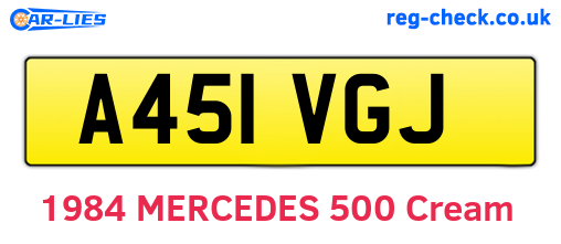 A451VGJ are the vehicle registration plates.