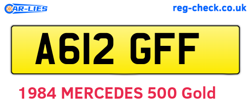 A612GFF are the vehicle registration plates.