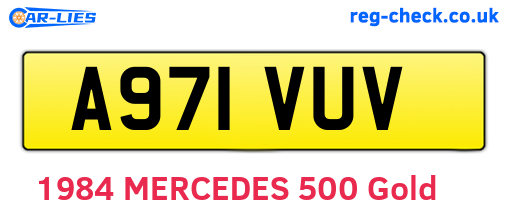 A971VUV are the vehicle registration plates.