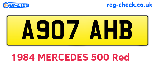 A907AHB are the vehicle registration plates.