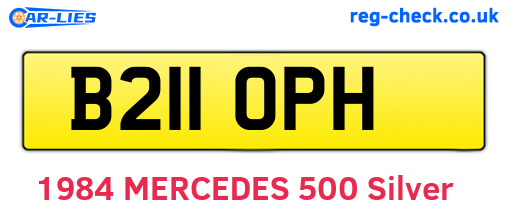 B211OPH are the vehicle registration plates.