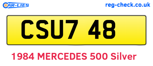 CSU748 are the vehicle registration plates.