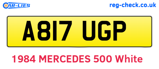 A817UGP are the vehicle registration plates.