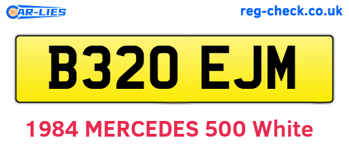 B320EJM are the vehicle registration plates.