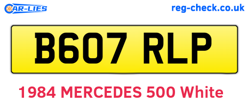 B607RLP are the vehicle registration plates.