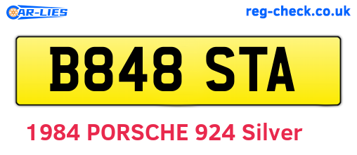 B848STA are the vehicle registration plates.