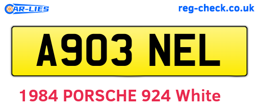 A903NEL are the vehicle registration plates.
