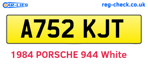 A752KJT are the vehicle registration plates.