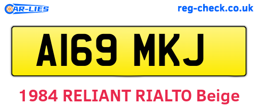 A169MKJ are the vehicle registration plates.
