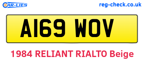 A169WOV are the vehicle registration plates.