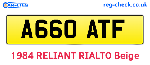 A660ATF are the vehicle registration plates.