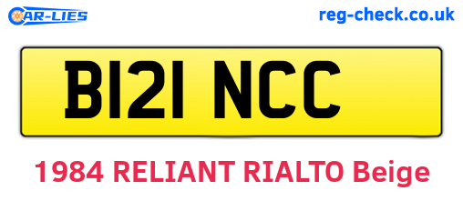 B121NCC are the vehicle registration plates.