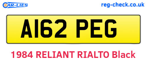 A162PEG are the vehicle registration plates.