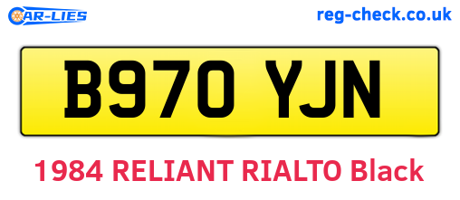 B970YJN are the vehicle registration plates.