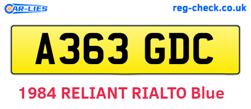 A363GDC are the vehicle registration plates.