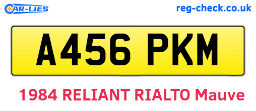 A456PKM are the vehicle registration plates.