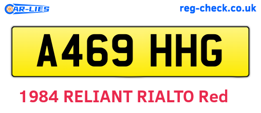 A469HHG are the vehicle registration plates.