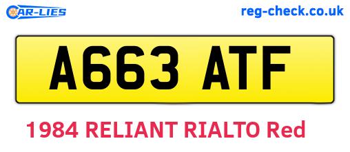 A663ATF are the vehicle registration plates.