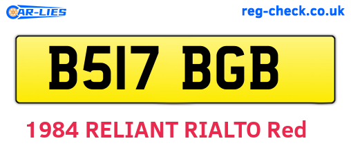 B517BGB are the vehicle registration plates.