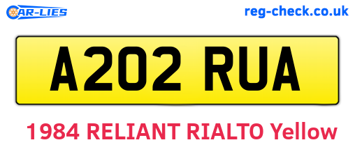 A202RUA are the vehicle registration plates.
