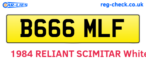 B666MLF are the vehicle registration plates.