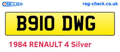 B910DWG are the vehicle registration plates.