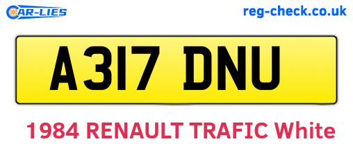 A317DNU are the vehicle registration plates.