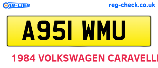 A951WMU are the vehicle registration plates.