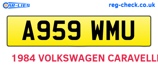 A959WMU are the vehicle registration plates.